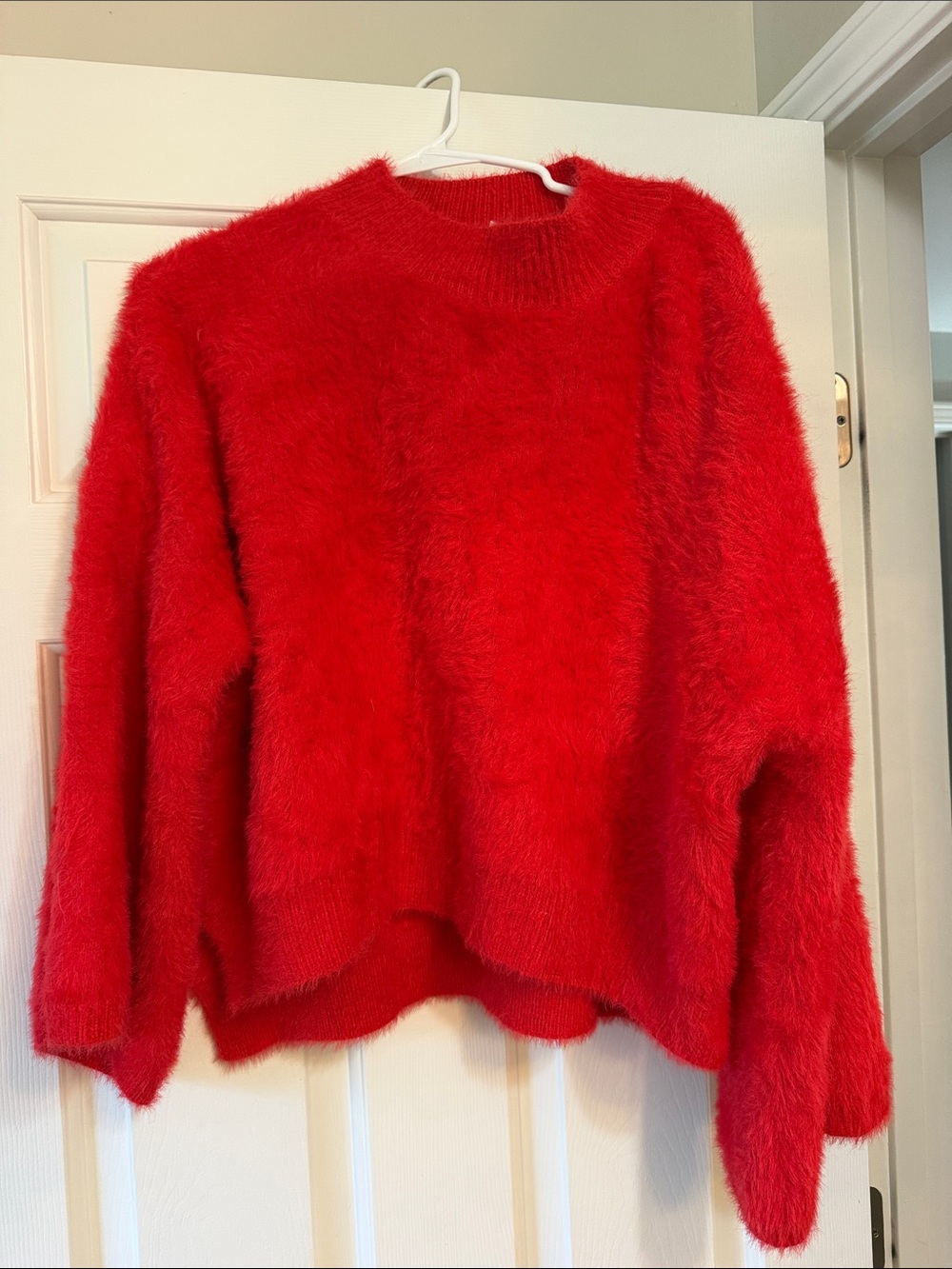 Love Riche Red Fuzzy Turtleneck Sweater